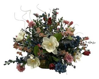 6871 - Faux Flower Decoration in Brass Planter - 20 x 25
