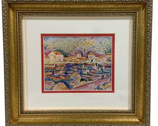 324 - 1956 L'Estaque Framed Lithograph w/ COA (Description): signed in the plate, lower left 16 x 15