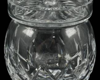 644 - Royal Brierley Crystal Preserve Jar 3.5" (Description): Brierley Crystal preserve jar with lid.  Measures 3.5 inches.