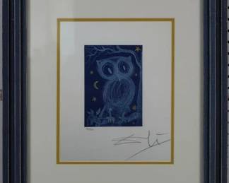 9060 - Little owl Print by Salvador Dali (Description): 19.5 X 22