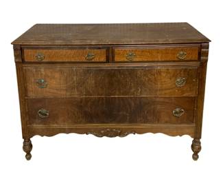6139 - Antique 4 Drawer Dresser - 48 x 22 x 25 (Description): Stain has lots of large amount of ware and  needs refinishing.