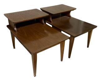 6127 - Pair Lane Mid-Century Step Down End Tables (Description): 19.5 x 29 x 22