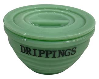 6369 - Jadeite Drippings Jar w/ Lid - 4.75 x 3