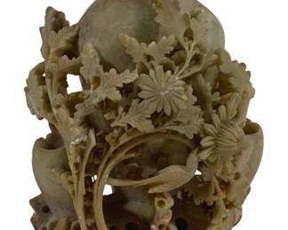 5444 - Painted Basket - 13 x 18 x 195443 - Carved Stone Vase - As Is/Damaged - 8" Tall