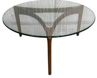 6248 - Sven Ellekaer for Adrian Pearsall Coffee Table (Description): 18 x 40, round glass top