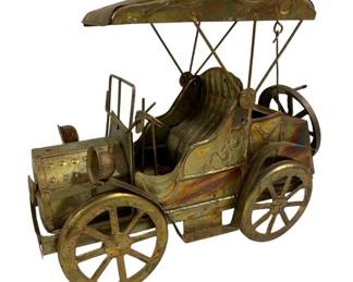 1340 - Large Jalopy Copper/Brass Music Box (Description): 9 x 10 x 4.5 Test & Does Work. Used as is electric/electronic/mechanical  item. No guarantee all components, untested.