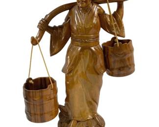 4170 - Carved Wood Statue - 21" Tall
