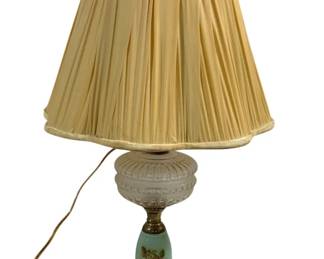 6783 - Vintage Table Lamp w/ Ceramic Base - 25" Tall (Description): Used as is electric/electronic/mechanical  item. No guarantee all components, untested.