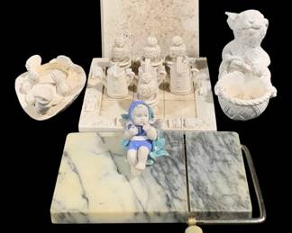 6713 - Lot of Assorted Items - Marble Cheese Cutter, (Description): Decor & More