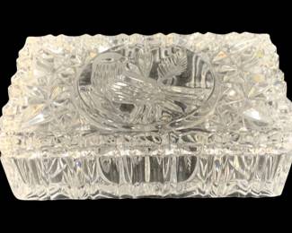 5811 - Hofbauer "The Byrdes" Crystal Cigarette Box (Description): 5 x 3 x 2