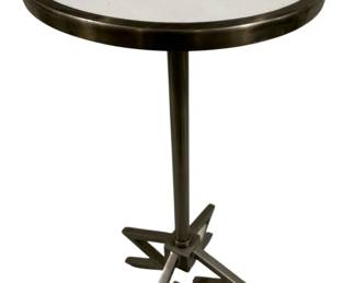 103 - Adjustable Marble Top Metal Drink Table (Description): 25 x 11.5