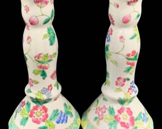 6822 - Pair Vintage Candlestick Holders- 9" Tall