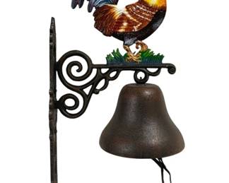 6344 - Cast Iron Rooster Bell - 25 x 13 x 8.5