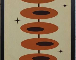 9132 - Stars and Ovals on Canvas (Description): 19.5 X 25.5