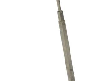 960 - Mid Century Tenson Desk Lamp 10.5" (Description): Mid Century Tenson desk lamp featuring a  yellow enameled cylindrical shade and  matching base with a brushed chrome  adjustable arm. The lamp has a compact  folding design typical of the era. Measures 10.5 inches in height. Used as is electric/electronic/mechanical  item. No guarantee all components, untested.