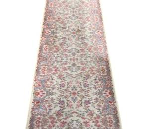 7565 - Karastan Wool Runner Rug - 192 x 26 (Description): Floral Pattern w/ Fringe Detailing