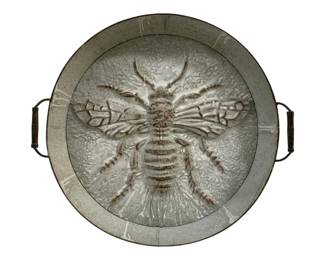 6376 - Embossed Bee Metal Tray - 26.75" Round