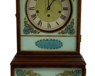 1009 - Antique Henry Ford Style Mantle Clock (Description): #5030 35 x 6.5 x 13.5 Used as is electric/electronic/mechanical  item. No guarantee all components, untested.