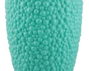 787 - Vtg Mid Century Aqua Atomic Bubble Lamp 15.5" (Description): Vintage Mid Century bubble lamp featuring a  distinctive textured plastic shade with an  allover raised bubble or beehive pattern. The  elongated torpedo-shaped shade rests on a  metal base supported by three tapered wooden tripod legs in a classicatomic-era design.  Measures 15.5 inches tall. Used as is electric/electronic/mechanical  item. No guarantee all components, untested.
