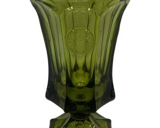 5895 - Fostoria Green Coin Glass Vase - 10 x 5.5