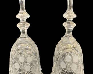 5810 - 2 Pc Set "Lily of the Valley" Crystal Bells (Description): 8.5 inches tall