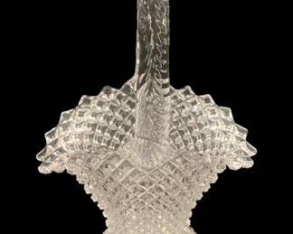 5796 - English Hobnail Westmoreland Glass Basket (Description): 9.5 x 5.5 x 4