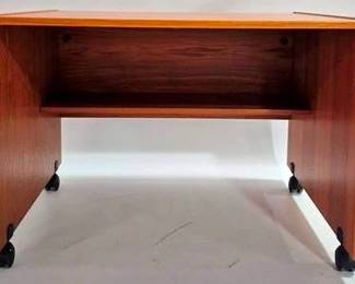 9215 - Mid-Century Rolling Teak Stand (Description): 26 x 36 x 24