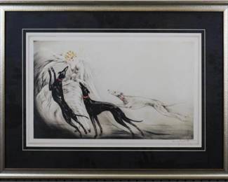 9069 - Coursing II by Louis Icart (Description): 29.5 X 22