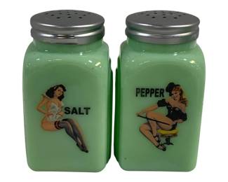 6362 - Jadeite Salt & Pepper Shakers - 4" Tall