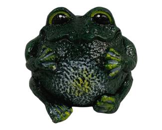 6358 - Metal Bull Frog Statue - 3.5 x 4
