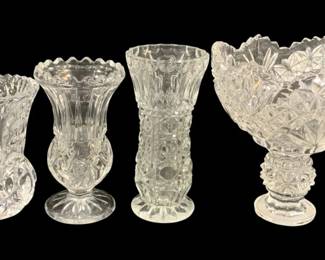 5845 - 4 Glass Vases - 5" Tall
