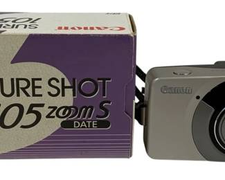 6743 - Canon Sure Shot 105 Zoom's 35mm Camera (Description): in Box, Used as is  electric/electronic/mechanical item. No  guarantee all components, untested.