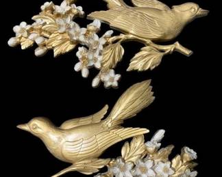 1307 - 2 Syroco Wall Decor Birds - 13 x 8.5