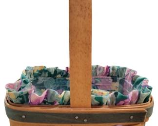 310 - Longaberger Small Spring Basket (Description): w/ plastic protector & cloth liner
