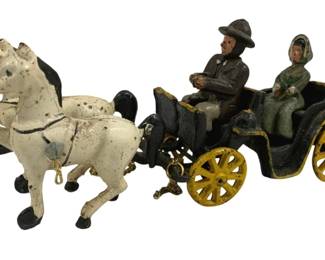 6788 - Cast Iron Horse & Buggy - 11 x 5 x 3