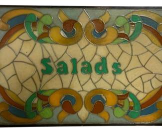 1332 - Art Deco Resturant Stain Glass - Salads (Description): Salads - 37 x 25.5