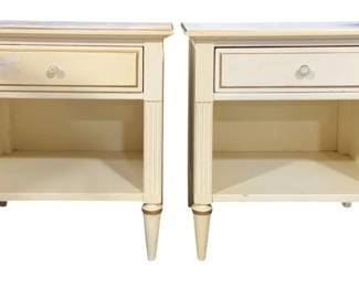 7583 - Pair Painted 1 Drawer Nightstands - 22 x 24 x 16