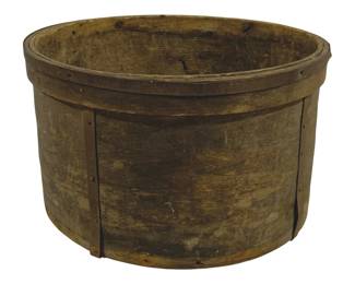 5612 - Primitive Antique Wooden Bucket - 14 x 8.5