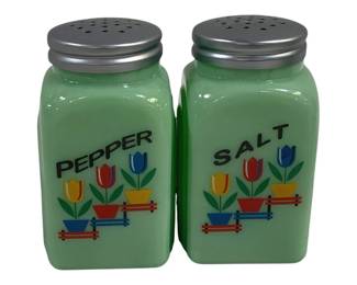 6361 - Jadeite Salt & Pepper Shakers - 4" Tall