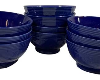 1843 - 10 Bella Blue Soup or Cereal Bowls (Description): 6 Inches Round