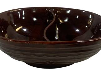5913 - Mar Crest Stoneware Divided Dish - 10 x 8 x 3.5