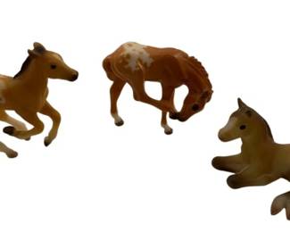 1833 - 3 Breyer Cantering, Lying & Scratching Foals (Description): 2.5 x 2.25 x 1