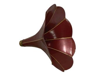 6202 - Antique Metal Red Finish Phonograph Horn (Description): 15 x 16.5