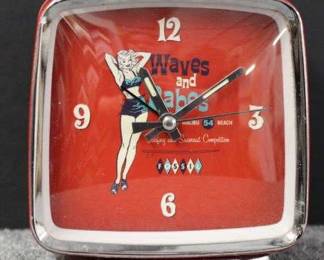 9121 - Waves and Babes Clock by Fossil (Description): 5 X 5