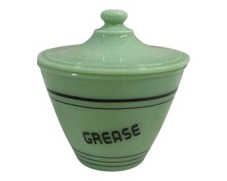 6363 - Jadeite Grease Jar w/ Lid - 6.5 x 6