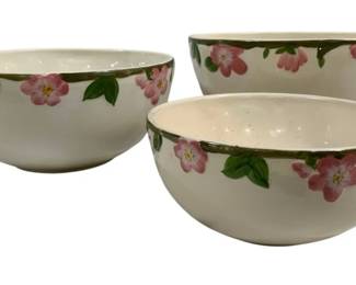 6906 - 3 Franciscan Desert Rose Mixing Bowls - 5 x 10