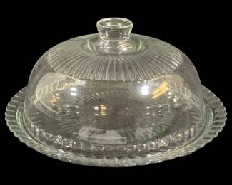 6699 - Glass Cake Plate w/ Dome Top - 6 x 12.5