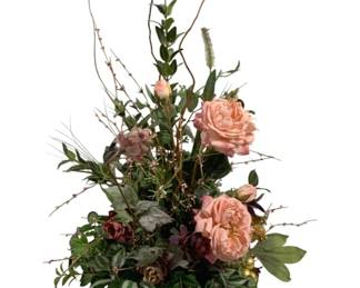 6872 - Faux Flower Decoration in Ceramic Bowl - 30 x 20