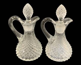 5847 - 2 Anchor Hocking "Miss America" Cruets (Description): 5.25" Tall