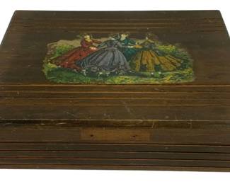 5434 - Wood Storage Box - 12.5 x 10 x 3